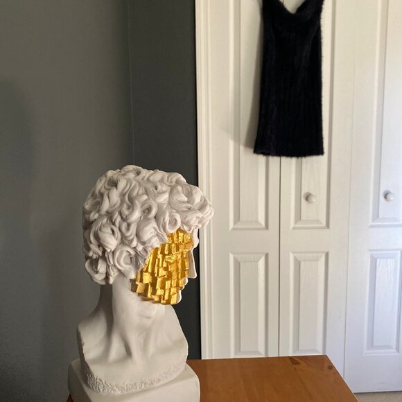 Furry Black Tube Skirt / Tube Dress — Black Stone Capsule (S) - Picture 2 of 5